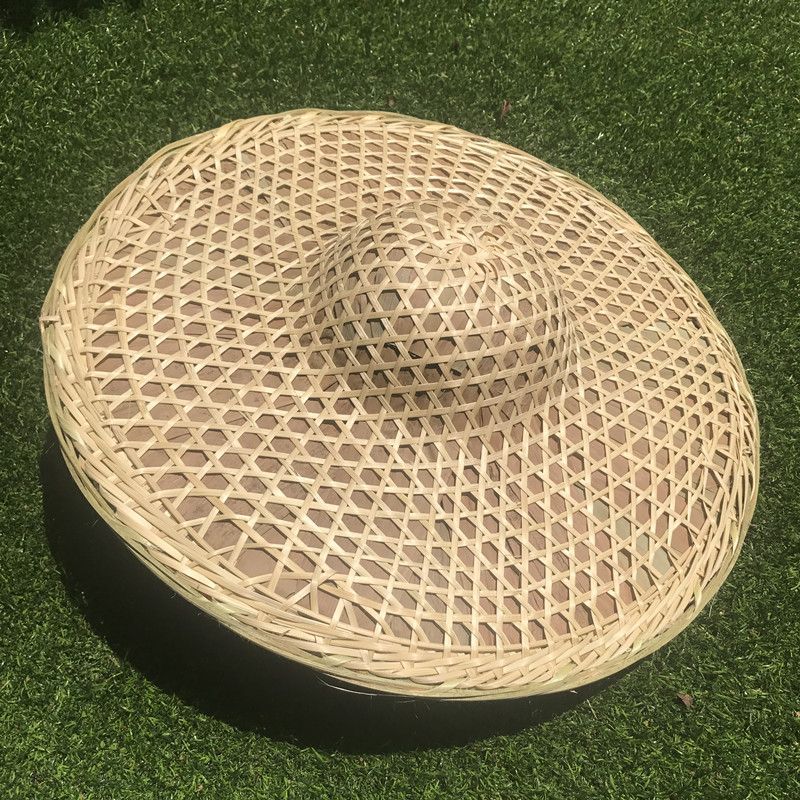 粽子叶斗笠竹帽渔夫帽大沿钓鱼帽编制防晒帽粽混编圆顶竹编帽批发