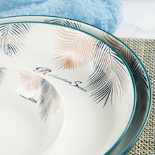 VHM7家用餐盘家有儿女可微波炉碗盘套装单个装面碗饭碗陶瓷菜盘碟