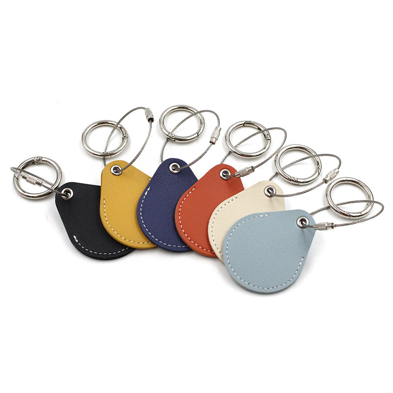 现货 适用于苹果新品airtags皮革保护壳 追踪定位器皮套钥匙扣