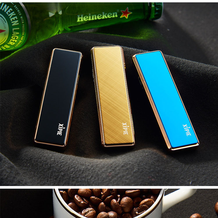 新品 焦点超薄金属创意个性usb充电防风打火机智能便携滑盖静无声
