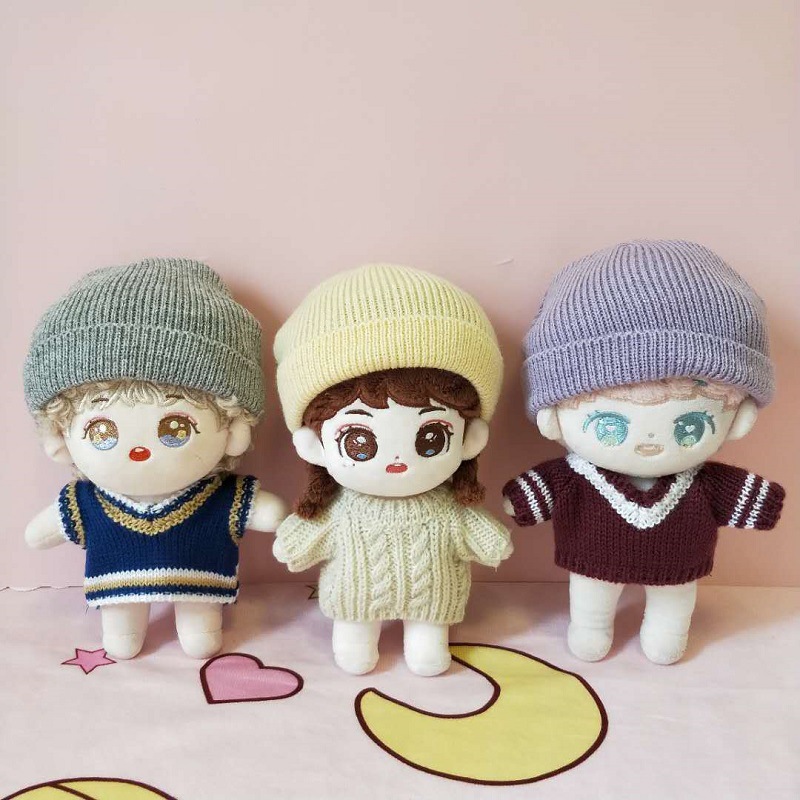 20厘米棉花娃娃毛衣套装针织衫毛绒玩具娃娃衣服配件diy换装搭配