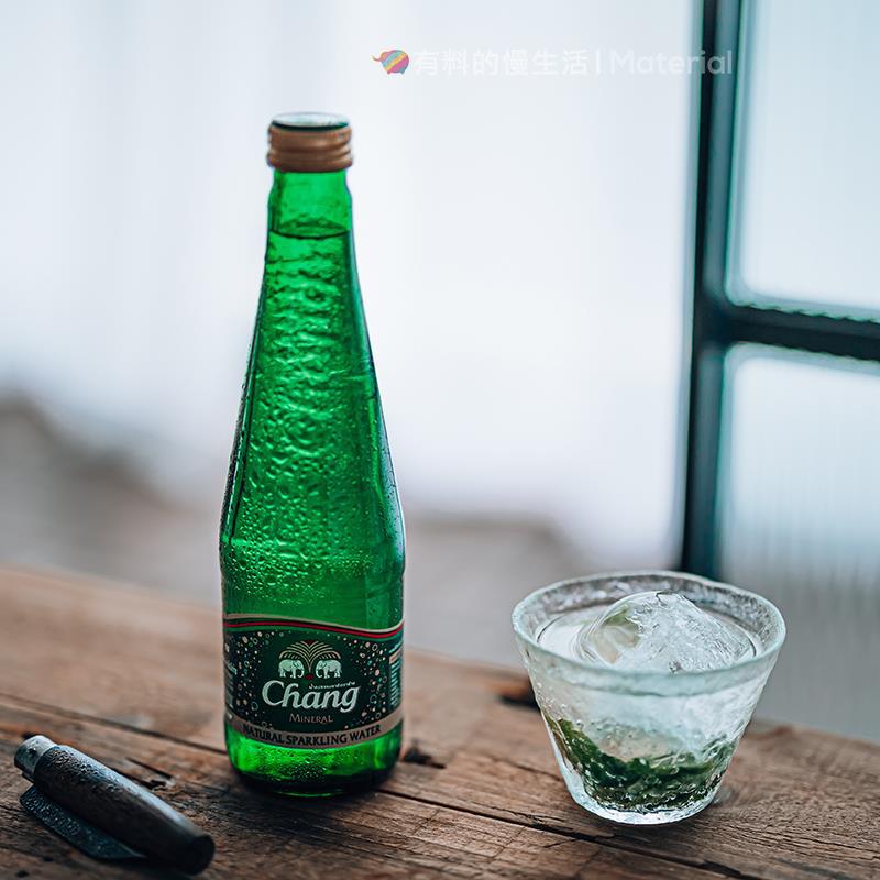 整箱泰国进口chang象牌气泡水大城府无糖泰象矿泉水350ml玻璃瓶
