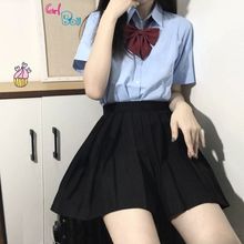 jk制服短裙正版百褶裙学院风套装夏泰国校服大码蓝色衬衫女水手服