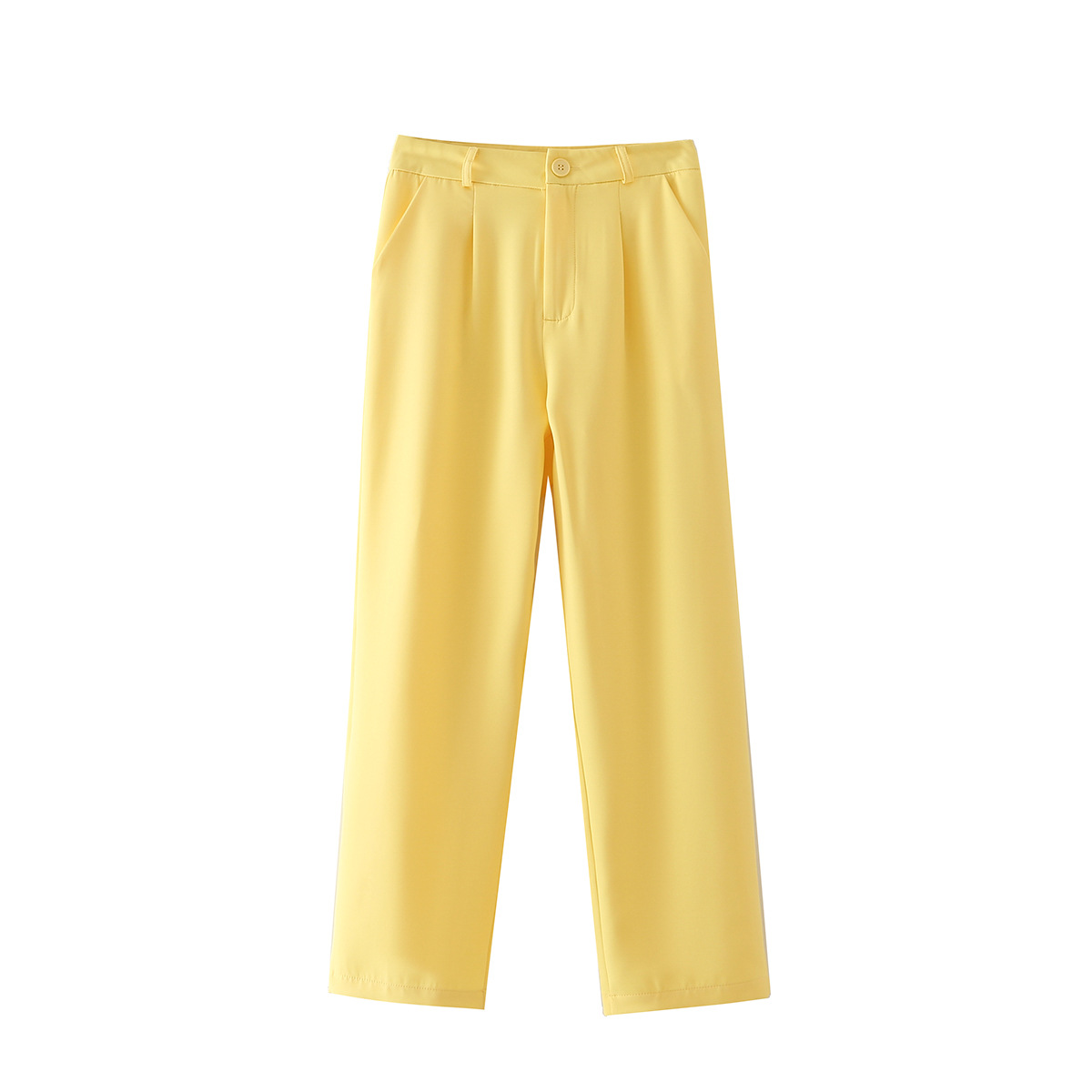 黄色裤子长裤图片