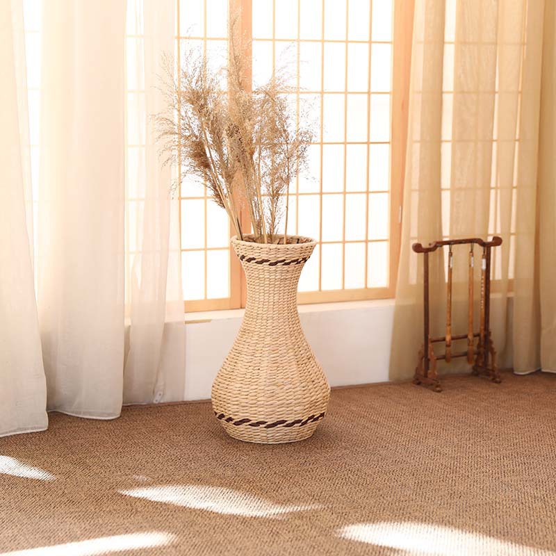 花瓶 花篮草藤编篮子 插花花瓶绿植多肉盆栽创意田园装饰家居