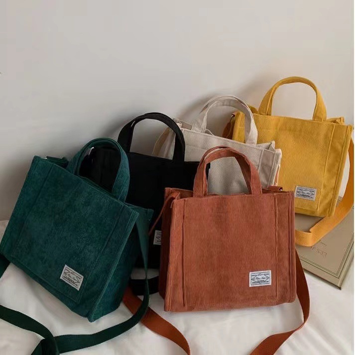Wholesale Women's Bags Corduroy 2023 New Small Square Bag South Korea Ins Bag Trendy Hand-Carrying Bag Shoulder Bag Cross-Border