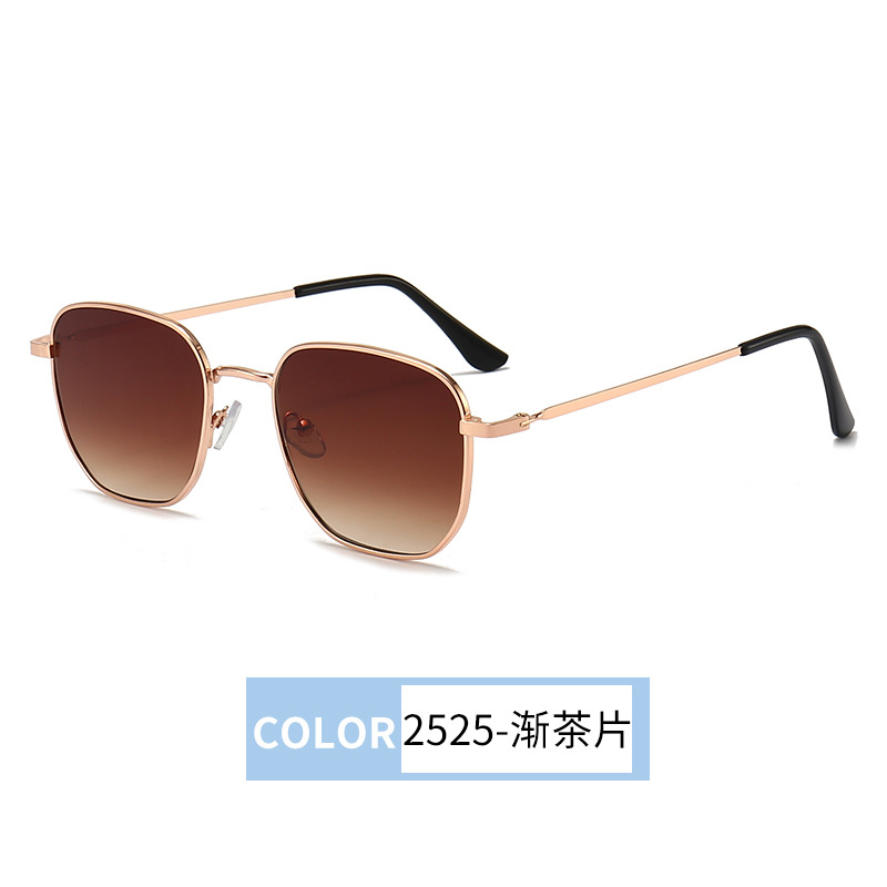 2022 Spring and Autumn New Metal Frame Fashion and Ultra Light Ins Face without Makeup Glasses Women's Retro Artistic Beach Sunglasses Men