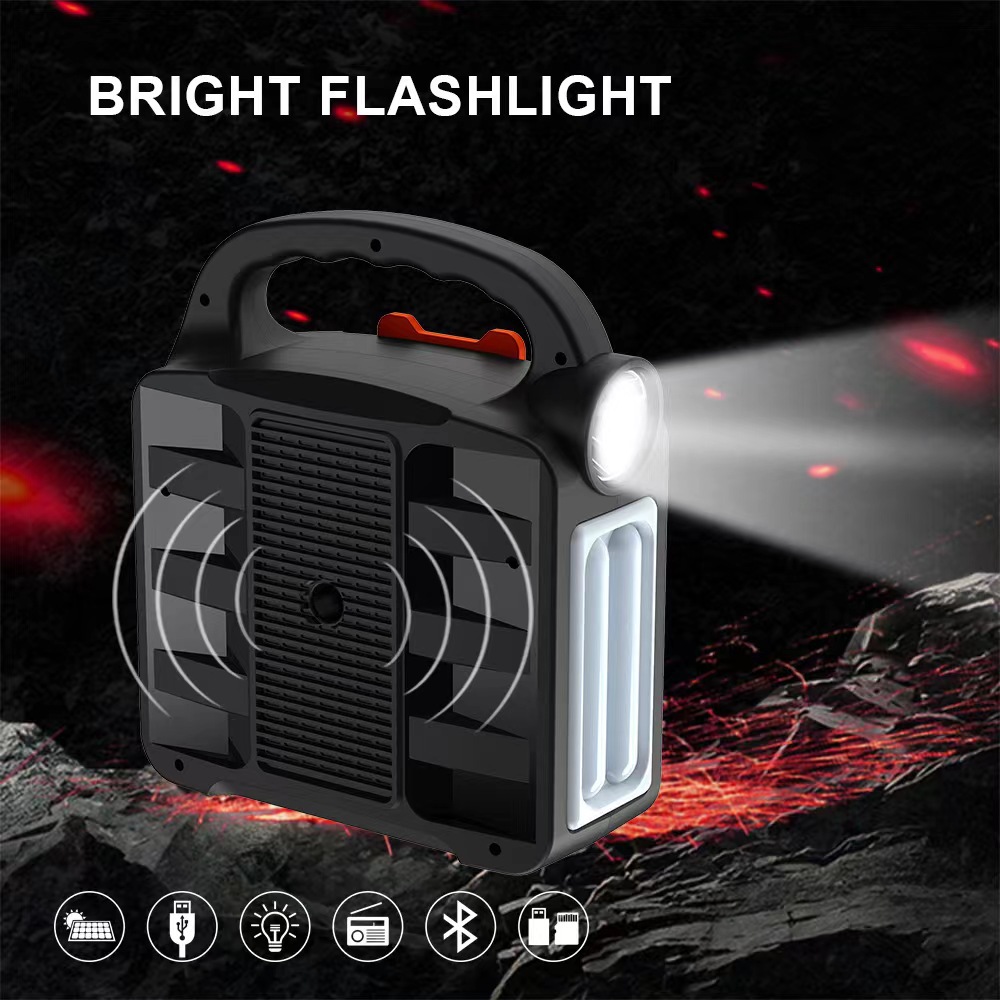 20212 Solar Power Generation System Generator Set Light Energy Speaker Emergency Supply Camping Lamp All-in-One Machine