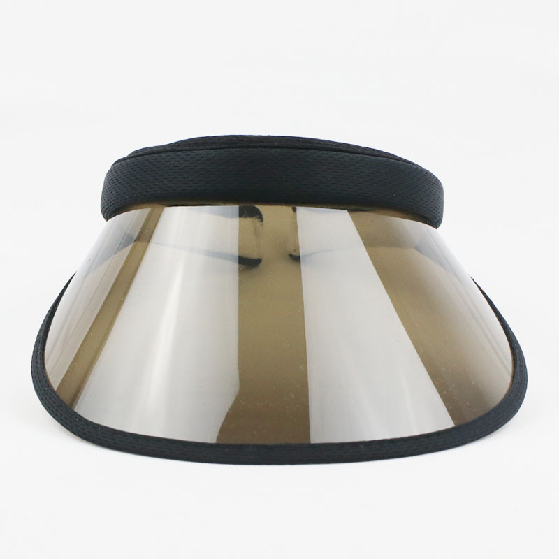 防晒遮阳帽透明pvc环保发夹帽骑车防风防晒防紫外线头箍帽空顶帽