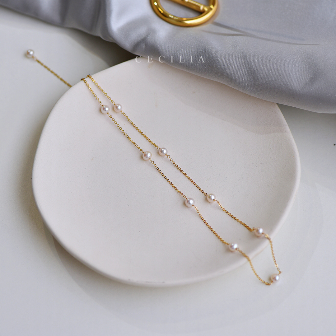 满天星淡水珍珠项链女小米珠颈链chocker韩版仙女气质淑女锁骨链