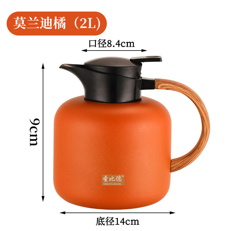 2L Stainless Steel Vacuum Thermos 304 Double-Layer Smolder Teapot Thermos Bottle Large Capacity Household Thermos Gift