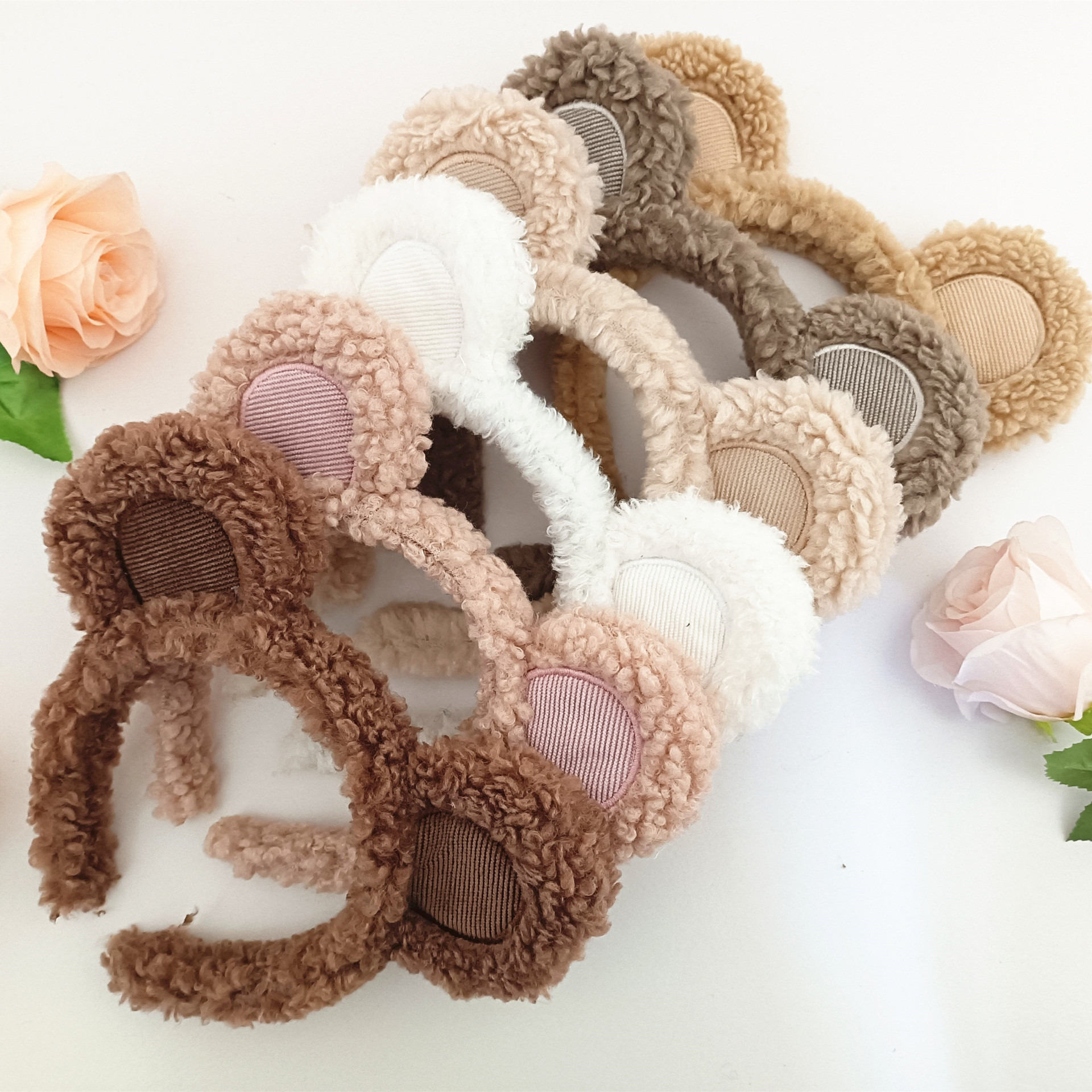 韩版网毛绒小熊发箍洗脸压发发饰羊羔绒卷毛头箍满100个包邮