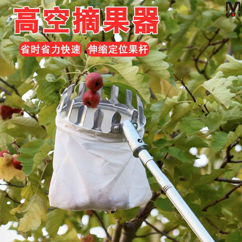 捡栗子神器伸缩杆摘果器不锈钢高空采摘水果摘柿子琵琶苹果橘子杆