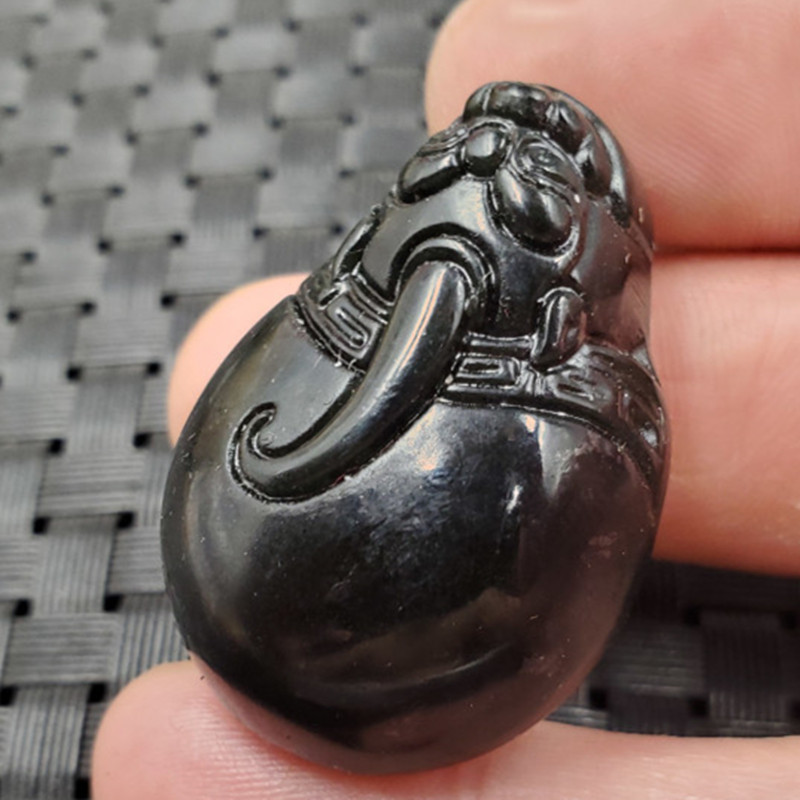 玉石挂件新疆和田墨玉龙龟挂件墨绿蛇纹石玉龙龟吊坠项链坠玉坠