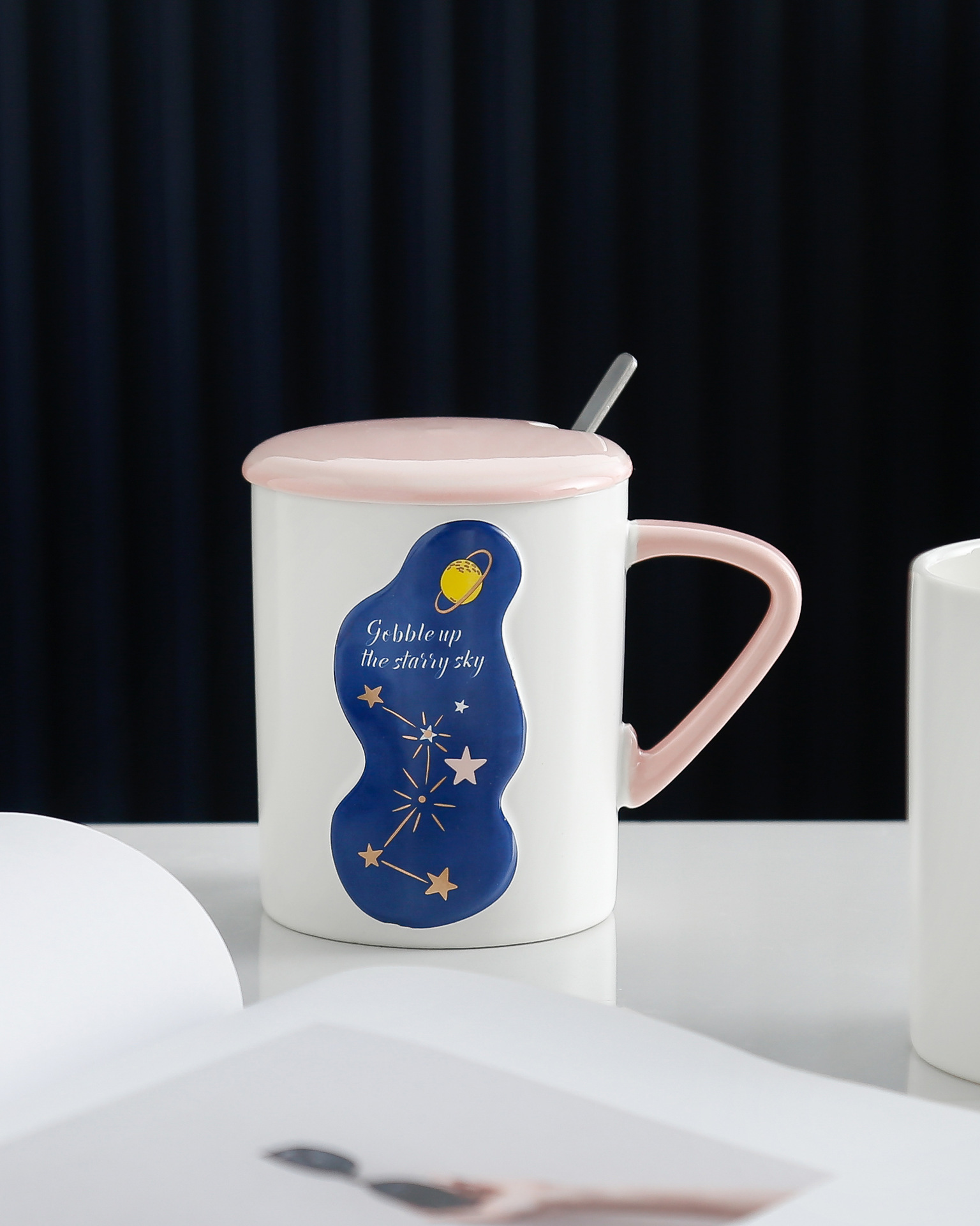 Bright Starry Sky Ceramic Cup Student Holiday Birthday Gift Office Drinking Coffee Cup Wholesale