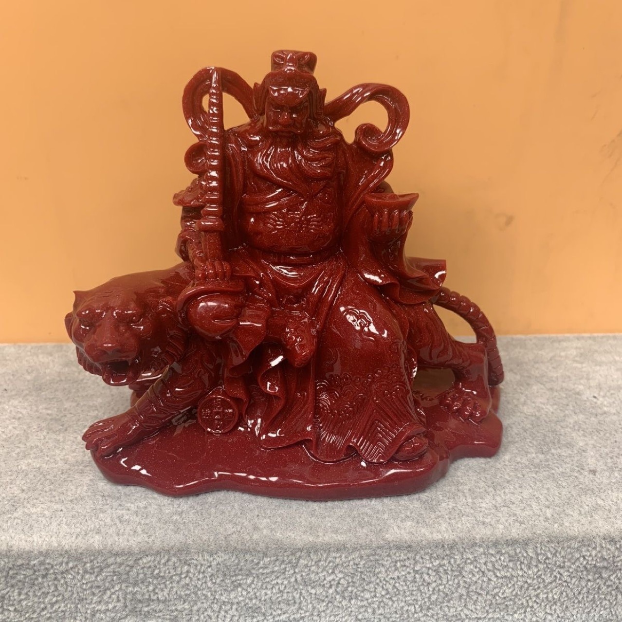 正品朱砂紫金砂武财神关公骑虎招财纳福摆件朱砂赵公明-阿里巴巴