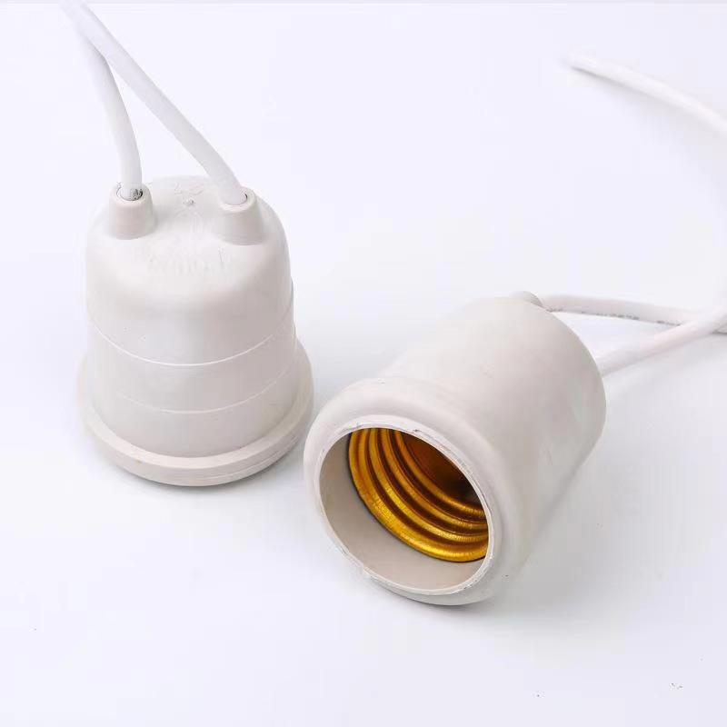 出口巴西沙特e27灰皮套防水灯头灯座pvc材质防水螺口悬吊式灯口