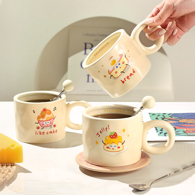 奶高颜值马克杯家用早餐杯咖啡杯卡通陶瓷水杯学生情侣杯子