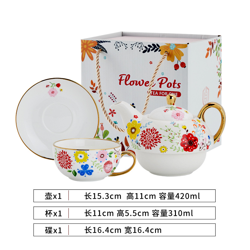 Ins Ceramic Tea Set Scented Teapot English Cup Teapot Sets Amazon Hot Selling Coffee Pot Kettle Gift