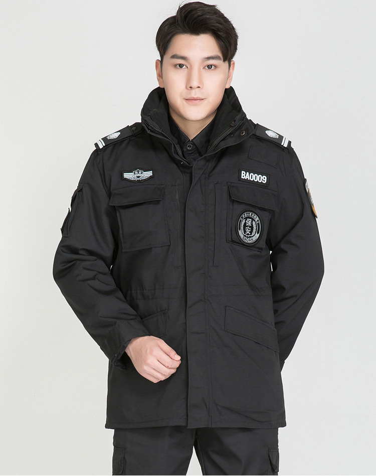 保安作训服特勤斜纹棉大衣外套特战服保安大衣冬季保安服棉服批发