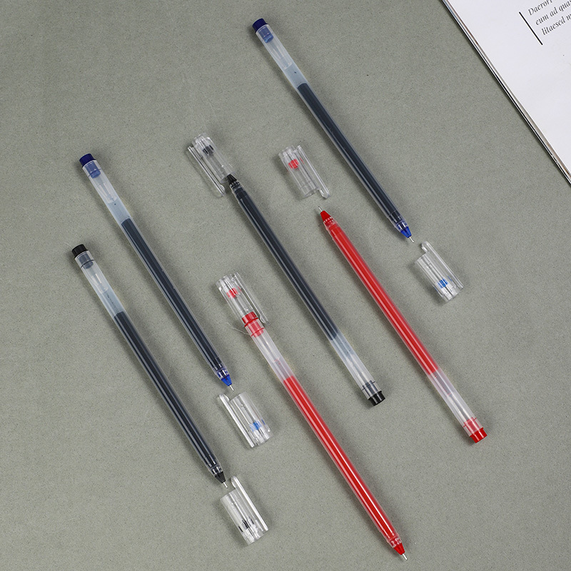 Large Capacity Signature Carbon Gel Pen Student Minimalist Full Needle Tube Red Pen 0.5 Black Xueba Juneng Writing Wholesale