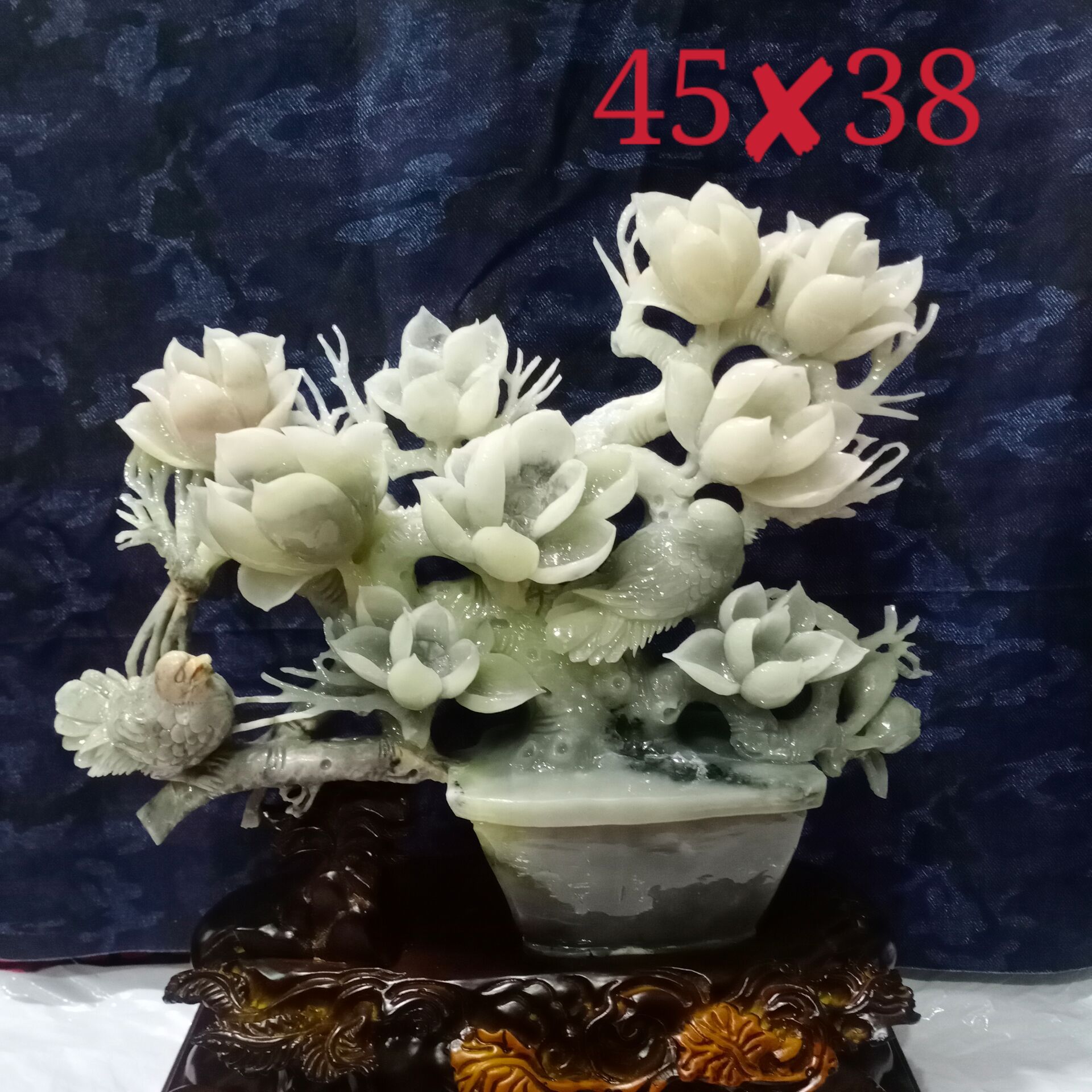 0成交0件岫玉摆件玉兰花雕刻源头工厂直直供工艺品创意家装源头工