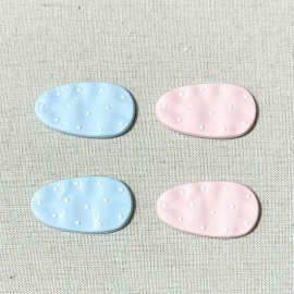 夏日新款蓝粉色滴点精致小椭圆配件diy发夹头饰手工材料百搭配件