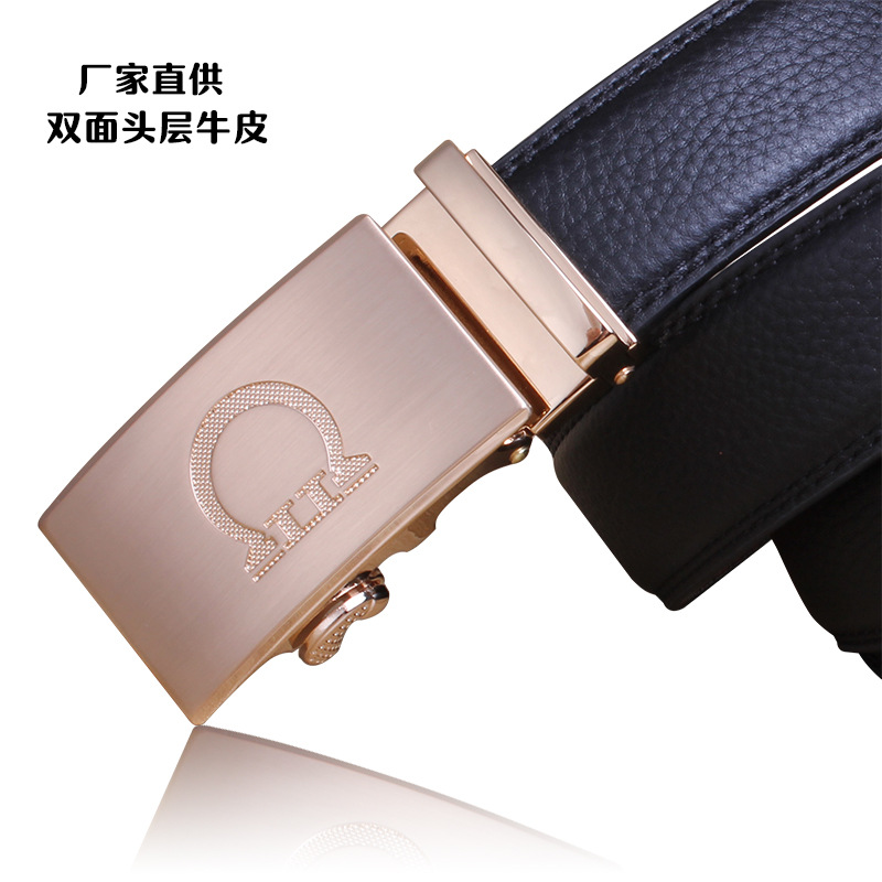 First Layer Leather Belt Men Automatic Leather Buckle Business Gifts Boys Belt Men Jeans Strap Factory Wholesale