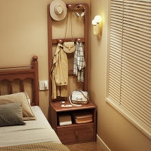 实木挂衣架落地卧室衣帽架家用床边收纳架客厅置物架小户型储物柜