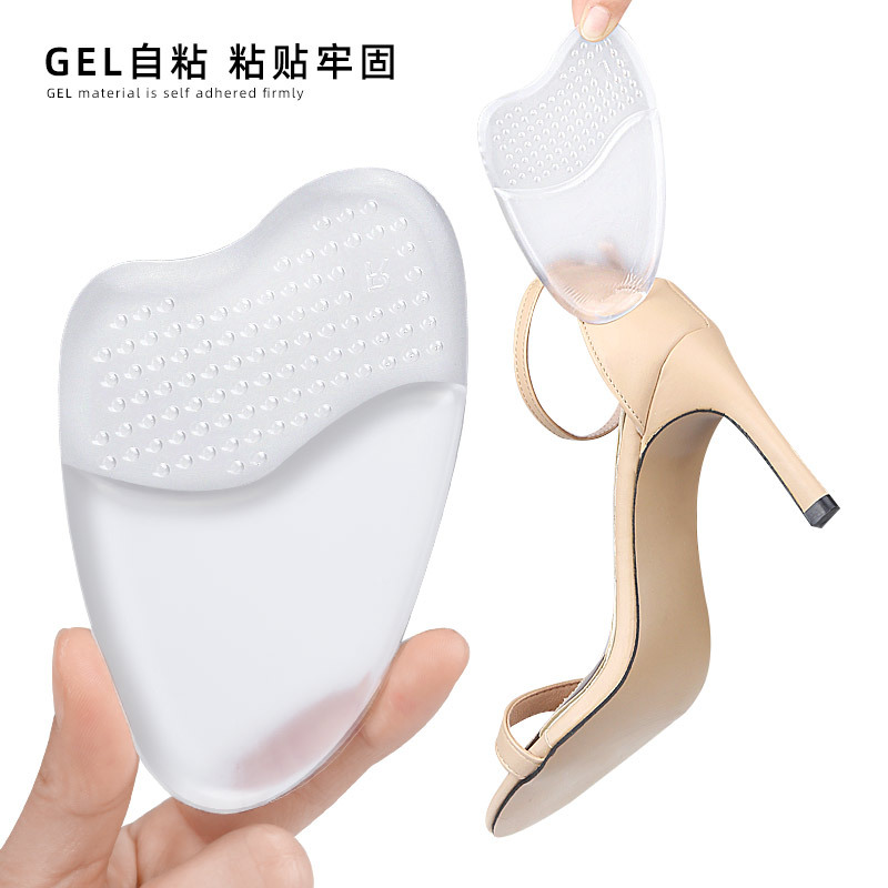 Gel Forefoot Pad High Heels Invisible Self-Adhesive Semi-Insole Soft Particles Anti-Skid Shock Absorption Feet Half Insole