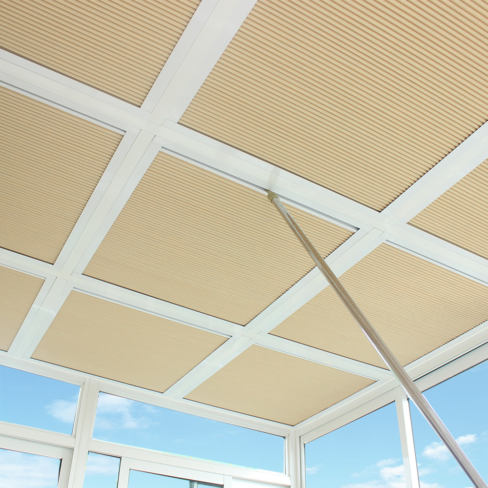 阳光房遮阳顶帘电动天窗全遮光天棚帘玻璃房顶隔热降温蜂巢帘