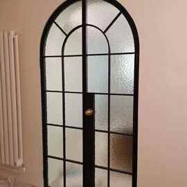 上海老钢窗门法式玻璃门极窄格子门厕所阳台铝合金门复古极简开门