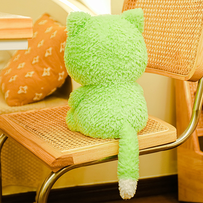 [One Piece Dropshipping] Shangrongfang Cure Cat Doll Green Kitten Plush Toy Children's Doll New Product