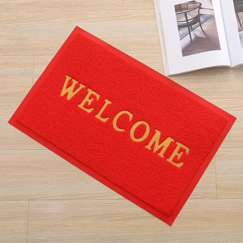 Foreign Trade Export English PVC Frame Brushed Floor Mat Door Entrance and Exit Stain-Resistant Non-Slip Dustproof Moisture-Proof Floor Mat