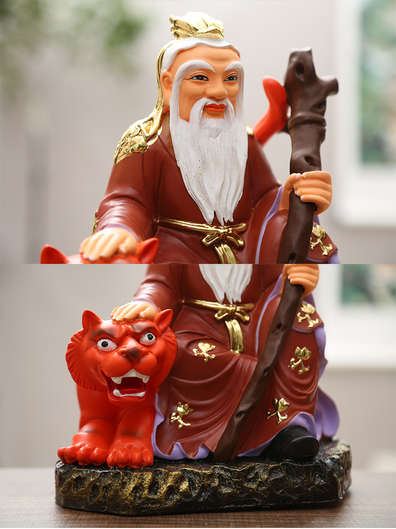 山神神像居家保平安摆件寺庙佛堂家用树脂佛像土地山神爷山神奶