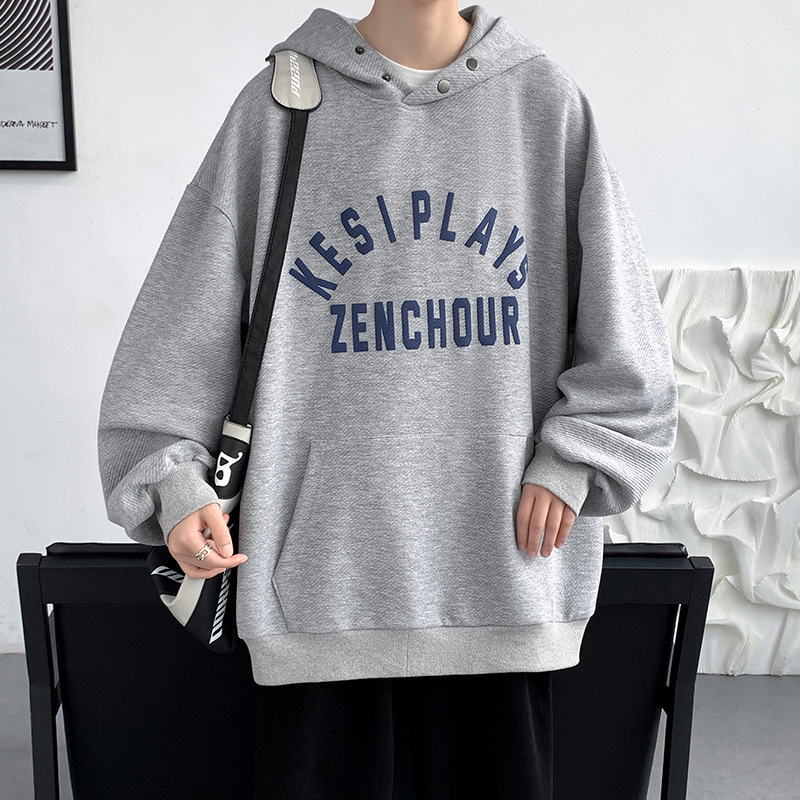 Hong Kong Style 2022 New Pullover Autumn Hooded Twill Sweater Men's Foam Youth Hoodie Top Clothes Men's Clothing