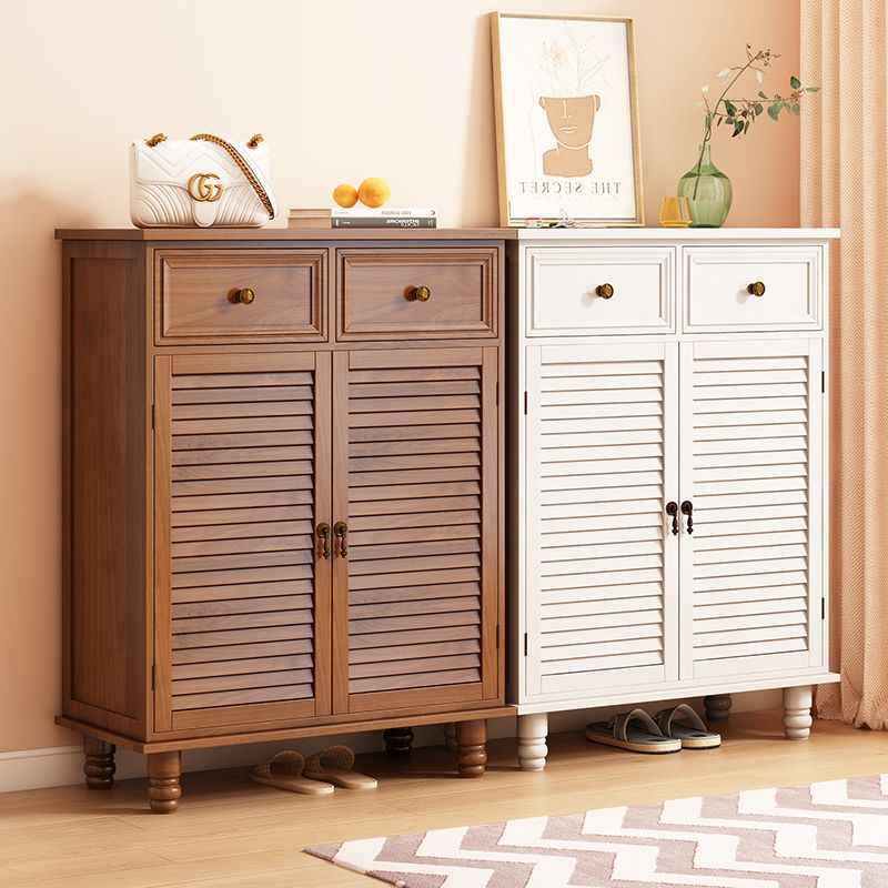 鞋柜美式家用大容量玄关柜纯实木特价收纳经济型多层进门一体柜