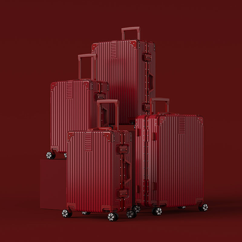 Bridal Wedding Luggage Red Bridal Suitcase Trolley Case Wedding Dowry Password Suitcase Women's Wedding Box Pair