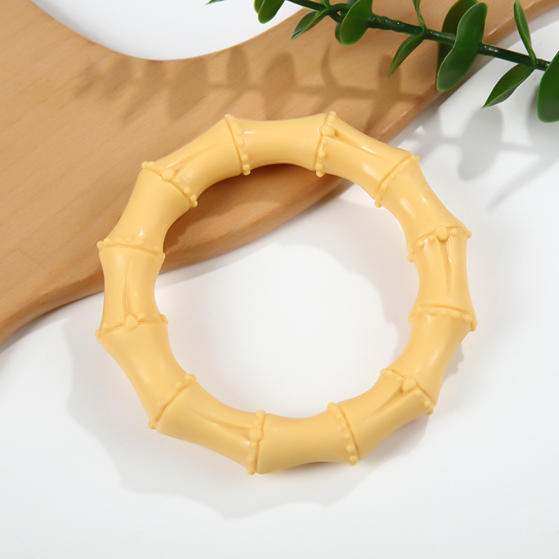 Molar Tooth Cleaning Rubber Toy Interactive Ring Chewing Toy Dog Bite Single Ring Bamboo Ring
