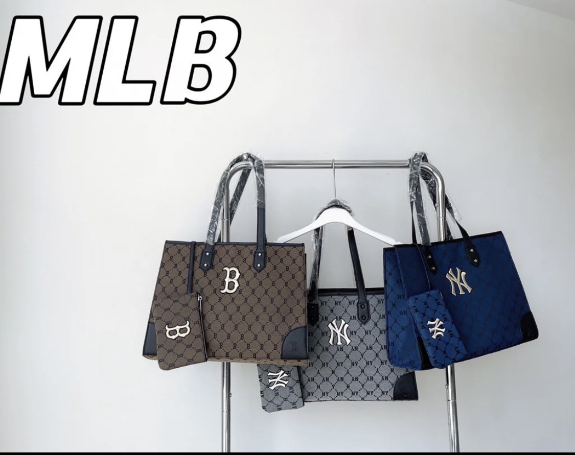 mlb韩国潮牌托特包新款ny复古老花提报单肩包男女同款2024-阿里巴巴