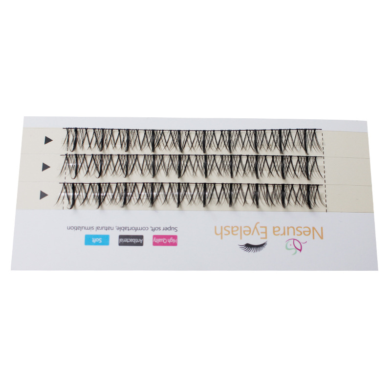 Dingsen False Eyelashes Factory Direct Supply Cross-Border Stable Supply Feather Fan Fishtail Grafting Eyelashes Lazy Eyelashes Single Cluster