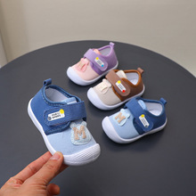 2024春季新款0-1-2岁婴儿学步鞋叫叫鞋男女童布面宝宝鞋批发9293