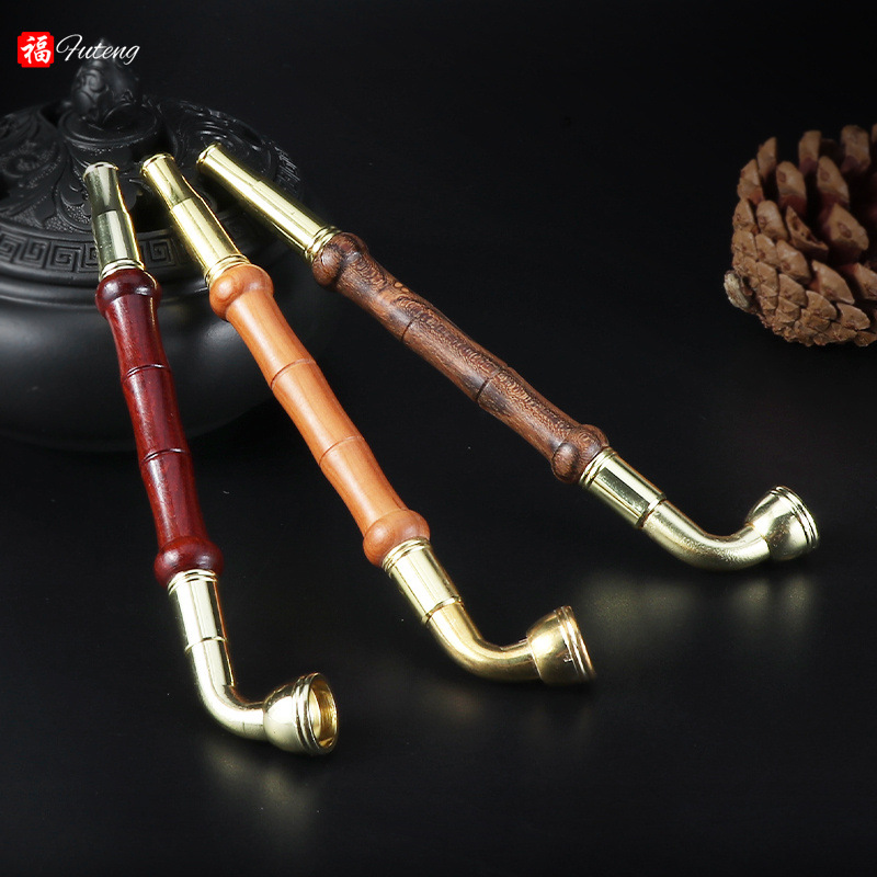 factory wholesale bamboo section tobacco cigarette dual-use pipe pipo removable cleaning filter old-fashioned pipe