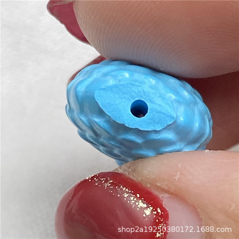 高瓷菱镁矿雕刻绿松石羽毛扣顶腰珠隔片配饰diy手链108颗佛珠批发