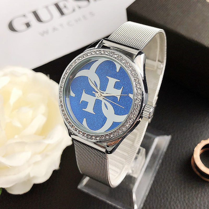跨境手表女孩手腕网带钻石女表stainless steel watch复古学院风