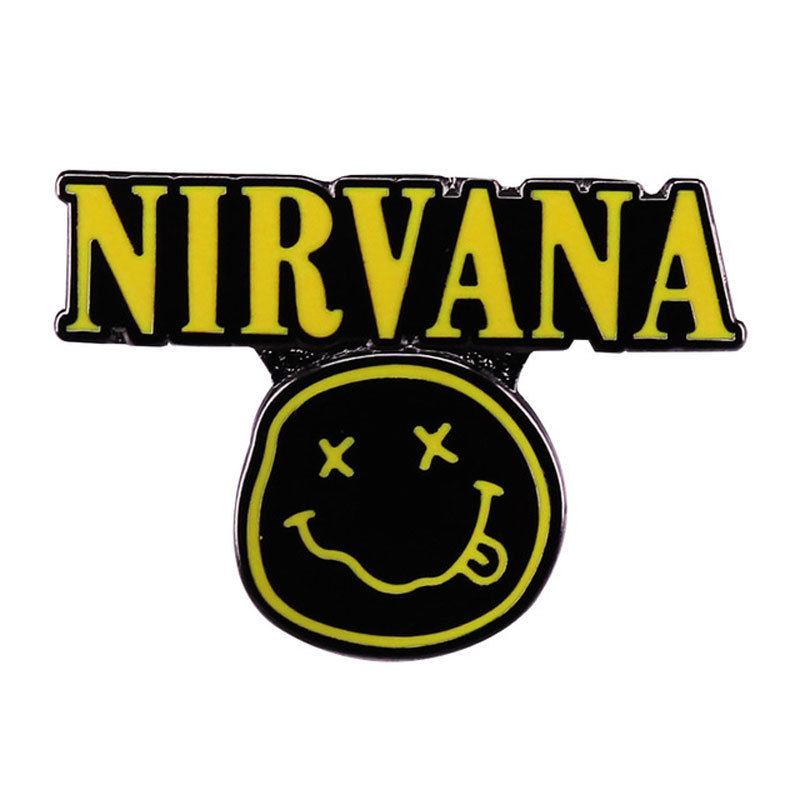 nirvana 涅槃珐琅别针美国摇滚乐队标志徽章书包装饰珐琅别针批发