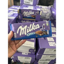 德国MILKA/妙卡果仁巧克力黑气泡牛奶夹心排块进口网红零食