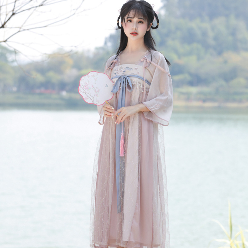 2023 Summer New National Style Improved Hanfu Fairy Sweet Ancient Style Daily Embroidery Elegant Han Elements Dress