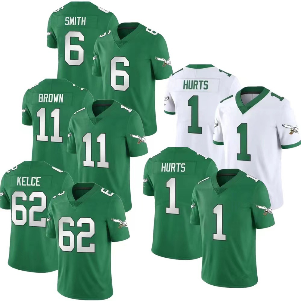 跨境批发美国橄榄球联赛nfl老鹰队传奇刺绣球衣吸汗速干运动服