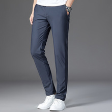 中年新款男士西裤2024夏季薄款纯色商务长裤时尚潮流休闲韩版代发